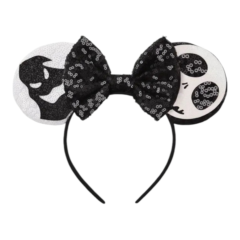 Nightmare Before Christmas Sequin Mouse Ears Headband One Size Black & W… - Picture 8 of 8